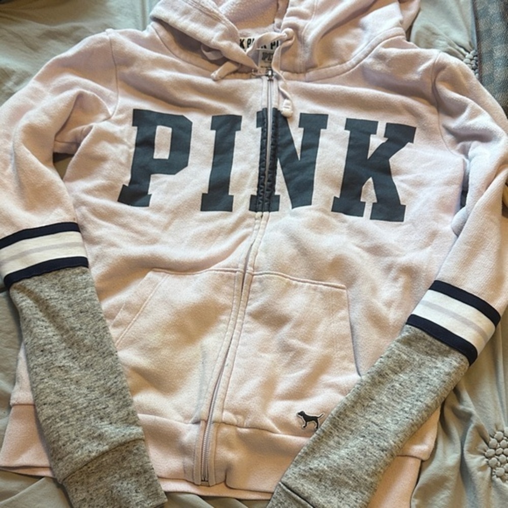 Victoria's Secret Pink Hoodie - Light Pink and Gray